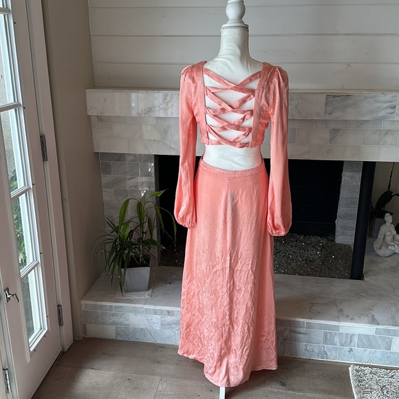 AFRM Norton Snake Blush Jacquard Cutout Sides & Back Midi Dress Size SP NWT - Picture 7 of 16